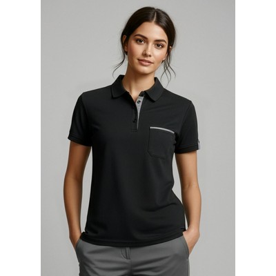 Edge Contrast Check Ladies' Polo Shirt