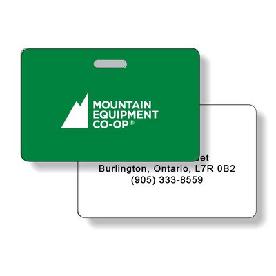 Premium Plastic ID Neck Tags Horizontal Style 3.38"x2.13" Full Colour on front, Black on back