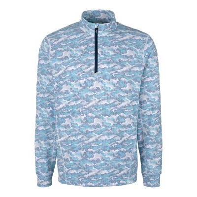 Cutter & Buck Traverse Stretch Camo Print Eco Quarter Zip Mens Pullover