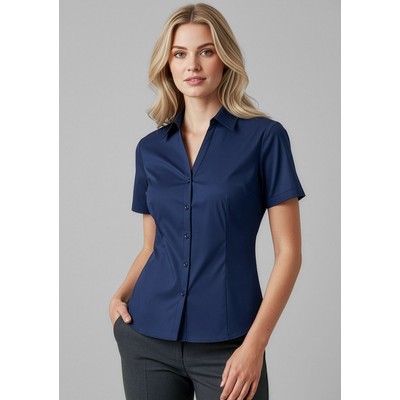 Metro Cotton-Rich Ladies' Short Sleeve Stretch Shirt